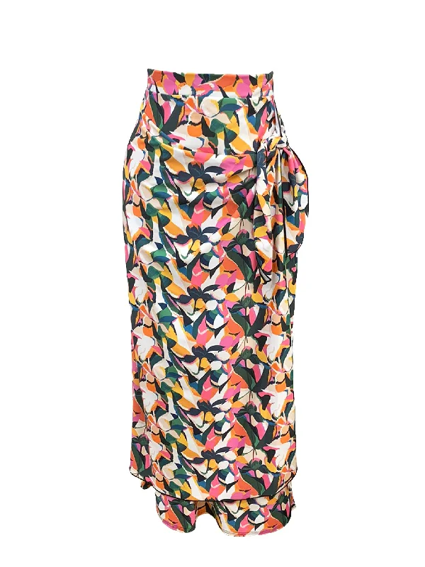 Women’s swim skirt subtle -Floral Blossom Maxi Wrap Swim Skirt