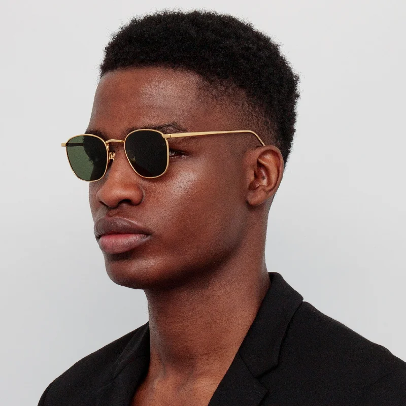 sunglasses retail sale -The Simon | Men's Square Sunglasses in Green / Yellow Gold (C5)