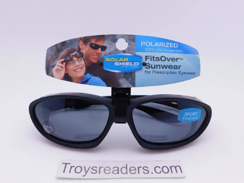 sunglasses overnight shipping -Large Solar Shield Polarized Fit Over In Black