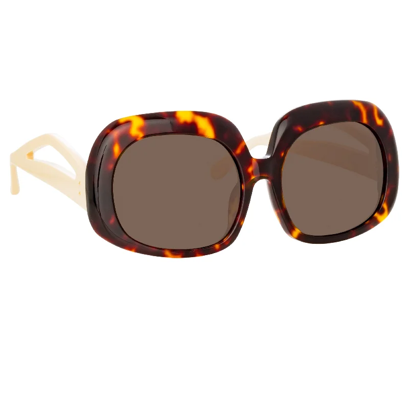 sunglasses travel pouch -Lea Oversized Sunglasses in Tortoiseshell