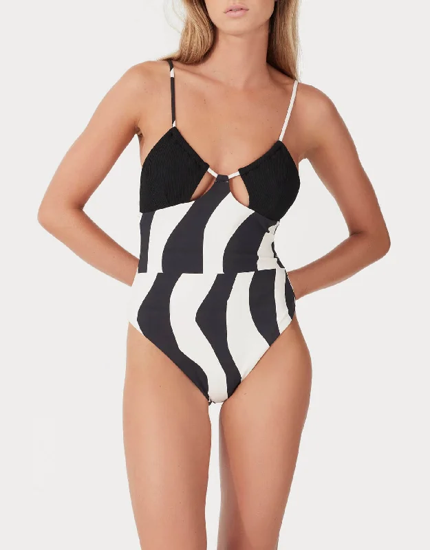 Women’s one-piece swimsuit formal -Splice Contrast One Piece