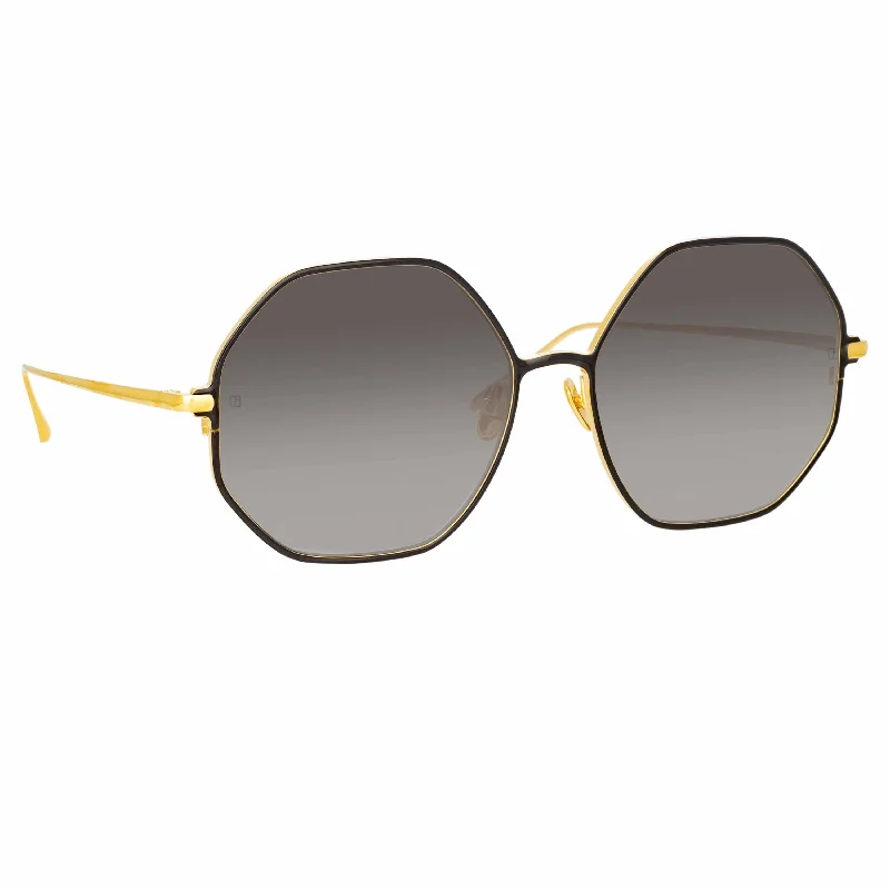 sunglasses summer shades -Leif Oversized Sunglasses in Yellow Gold and Black