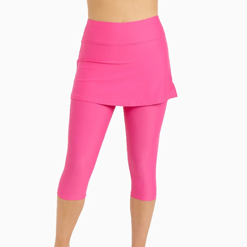 Women’s swim skirt party -Women's Plus Skirted Swim Capris