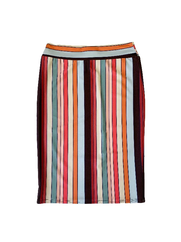 Women’s swim skirt romantic -Multi Stripe Pencil Swim Skirt