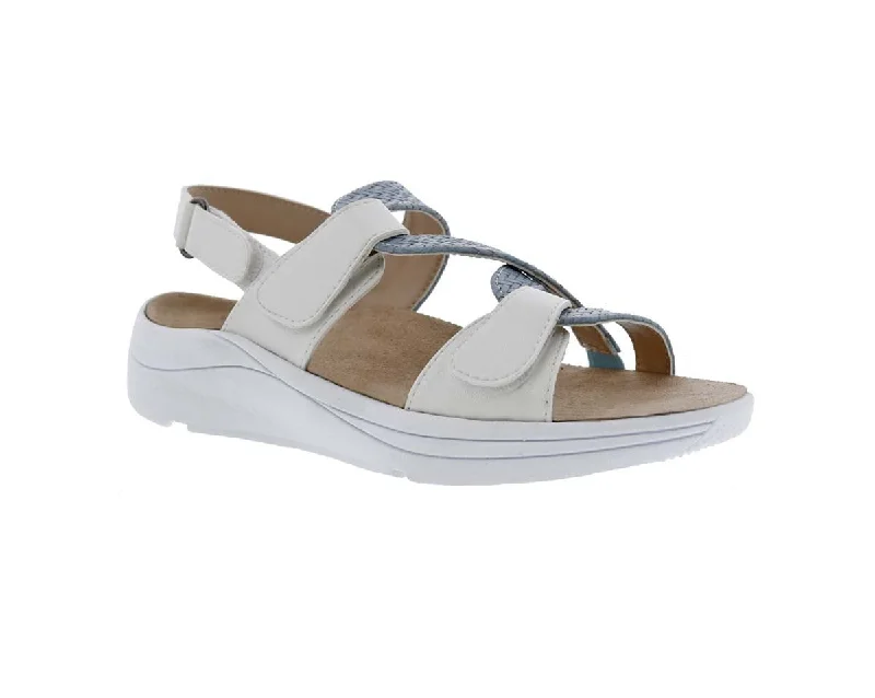 Women’s sandals flexible -Drew Serenity Women Sandal In White/blue Combo