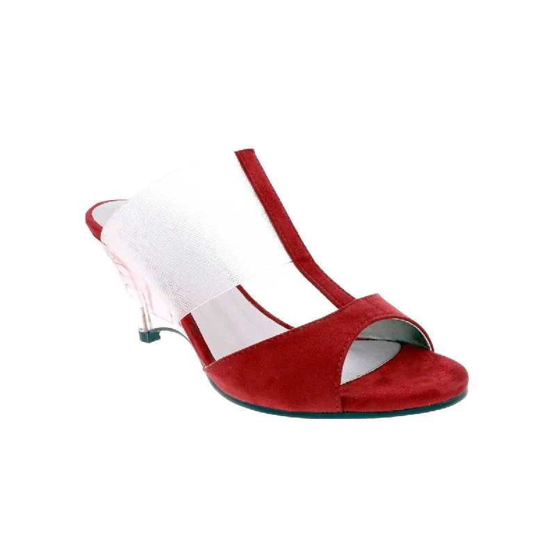 Women’s sandals high-end -Bellini Iran Women T-strap Sandals In Lucite/wine Microsuede