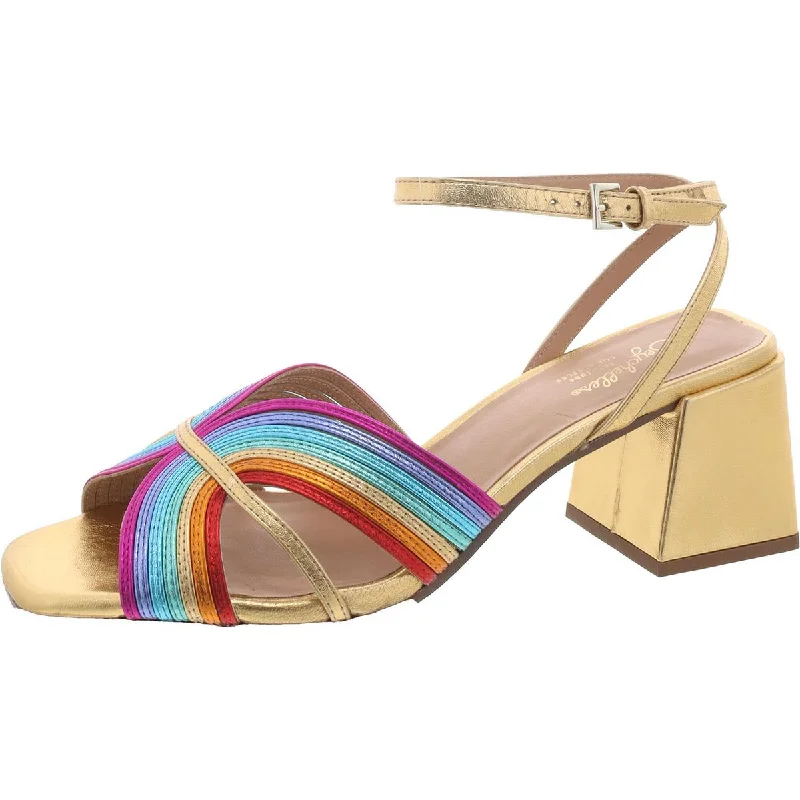 Women’s sandals party -Womens Metallic Square toe Ankle Strap