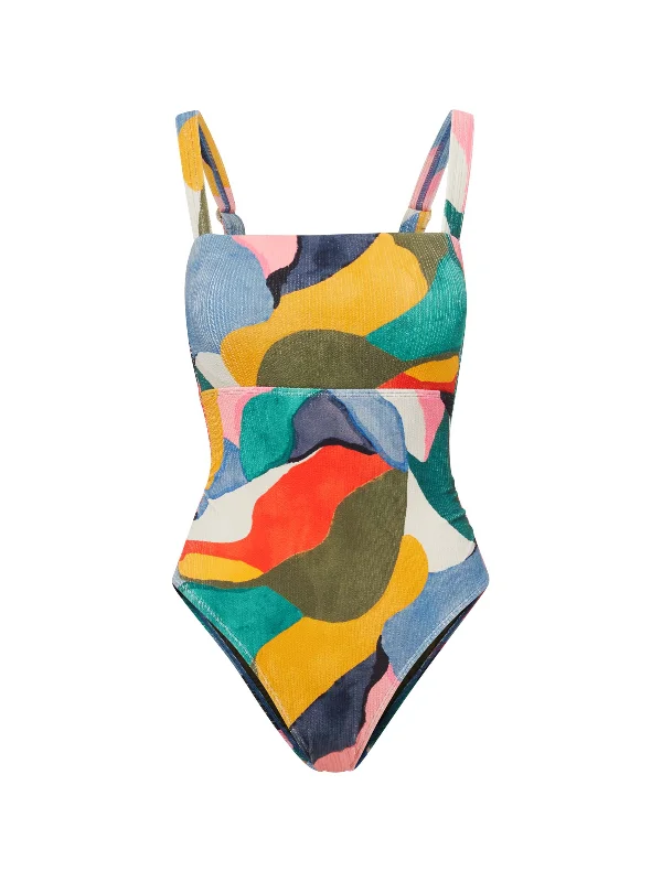 Women’s one-piece swimsuit store -Jori One Piece In Carta Colorblock Texture