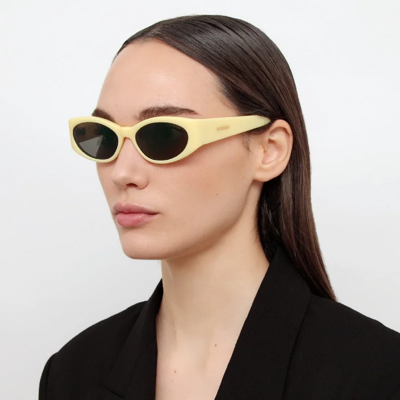 sunglasses shield style -Ovalo Oval Sunglasses in Yellow