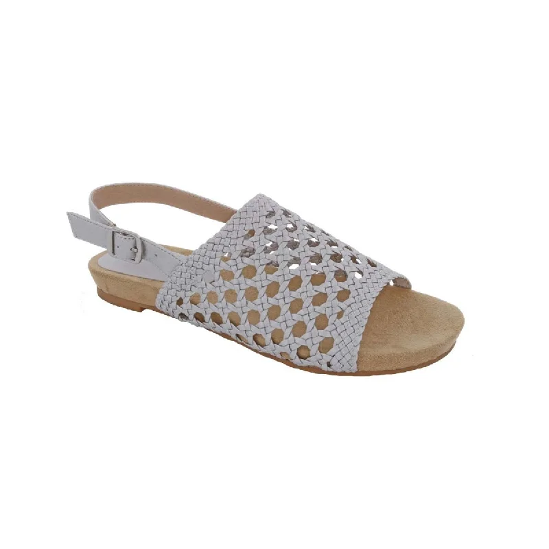 Women’s sandals ankle strap -Bellini Newable Women Slingback Sandals In Silver Woven Synthetic