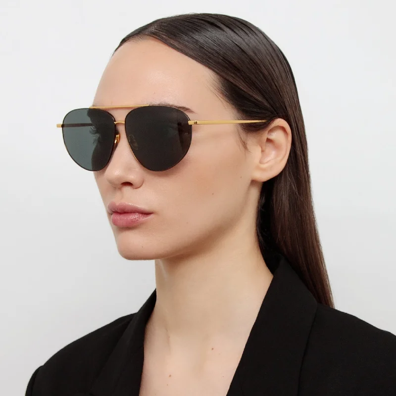 sunglasses logo free -Gabriel Sunglasses in Yellow Gold